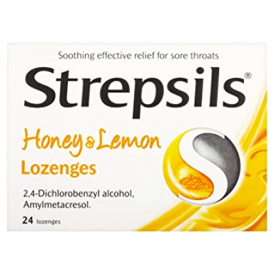 Strepsils Honey and Lemon ( Dichlorobenzyl alcohol 1.2 mg + Amylmetacresol 0.6 mg ) 24 lozenges 